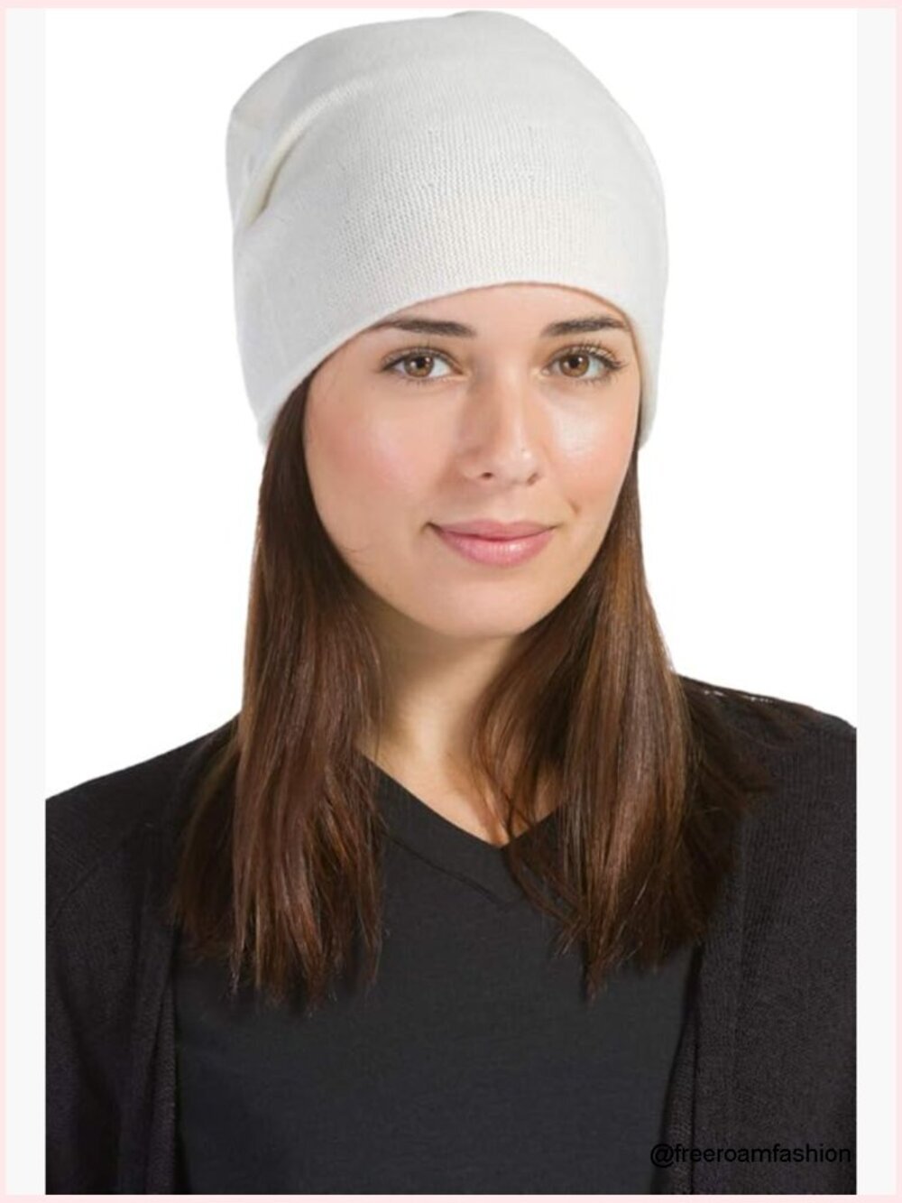 100% Pure Cashmere Slouchy Beanie Winter Hat